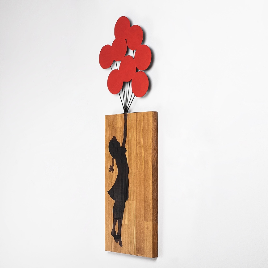 Wanddekoration 34x99 cm Mädchen Holz/Metall