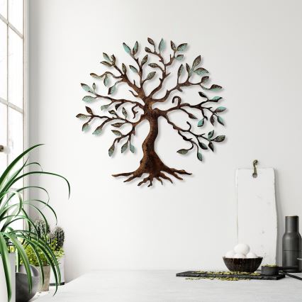 Wanddekoration 60x60 cm Baum Metall