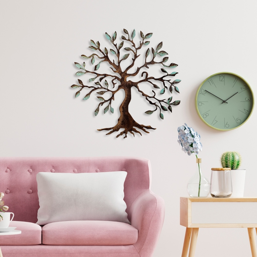 Wanddekoration 60x60 cm Baum Metall