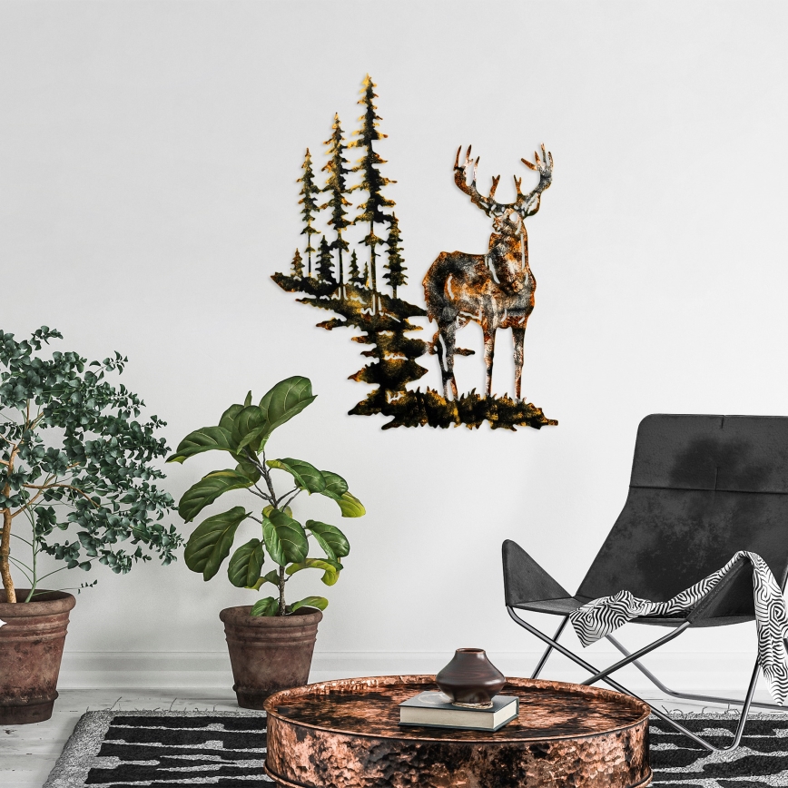 Wanddekoration 65x79 cm Hirsch Metall