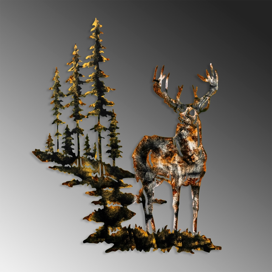 Wanddekoration 65x79 cm Hirsch Metall