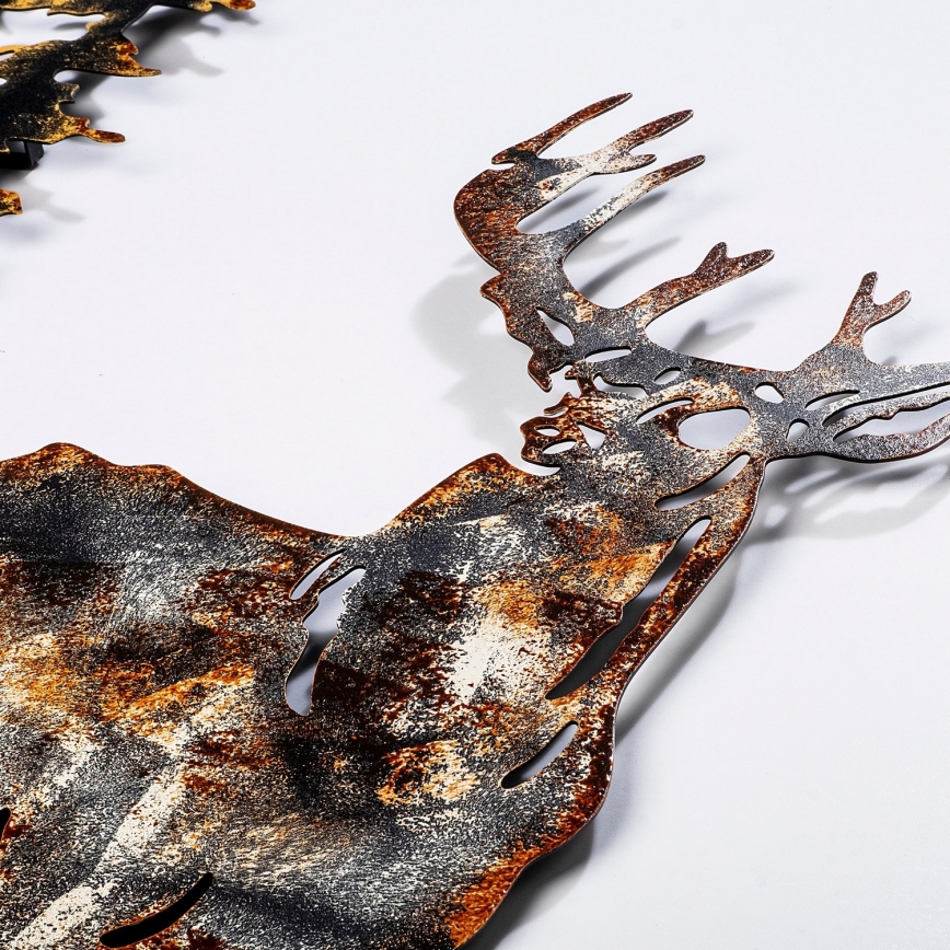 Wanddekoration 65x79 cm Hirsch Metall