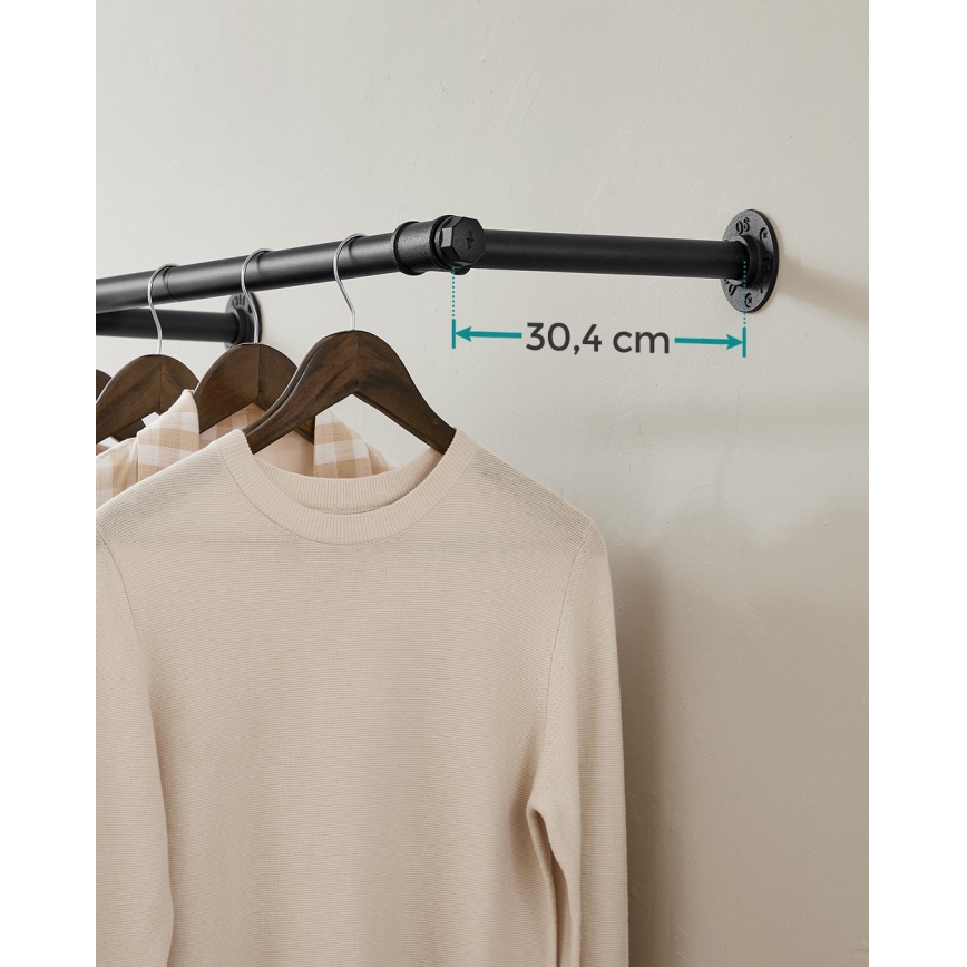 Wandgarderobe für Kleiderbügel LINEA, schwarz
