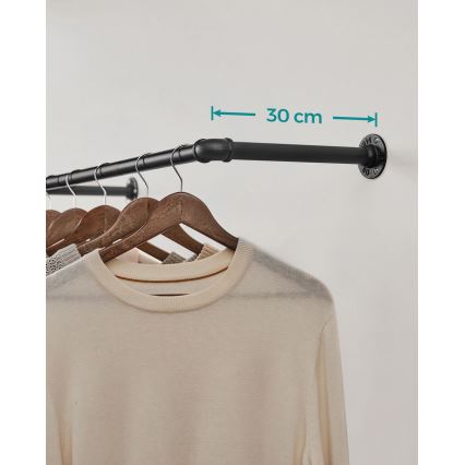 Wandgarderobe für Kleiderbügel LINEA, schwarz