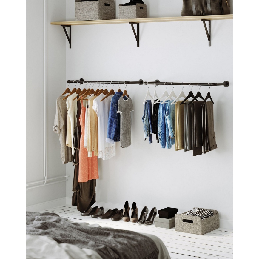 Wandgarderobe für Kleiderbügel LINEA, schwarz