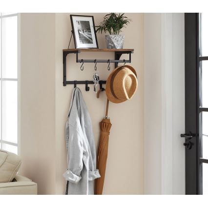 Wandgarderobe mit Ablage NATE braun/schwarz