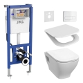 Wandhängendes WC DEEP + WC-Sitz SoftClose DEEP + Spültaste DUAL + Unterputzmodul + Isolierunterlage