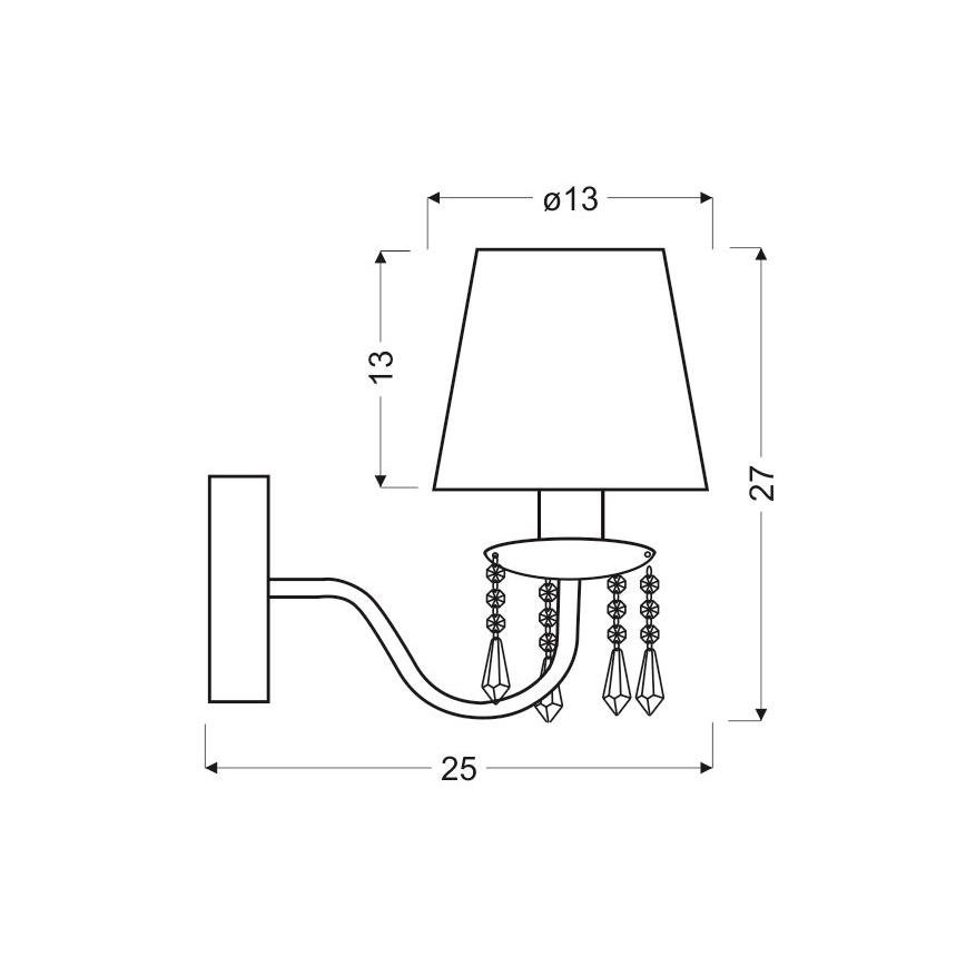Wandlampe RUTI 1xE14/40W/230V