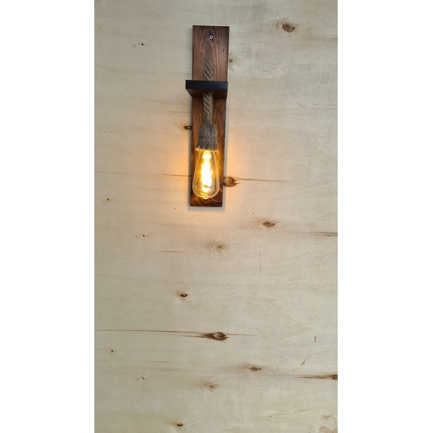 Wandleuchte AHSAP 1xE27/40W/230V Kiefer, Nussbaum