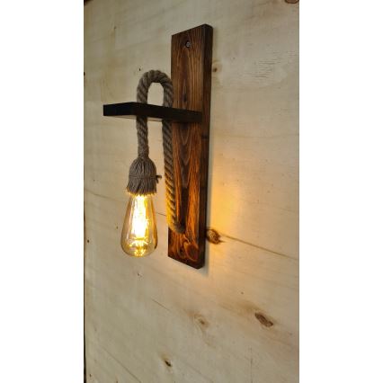 Wandleuchte AHSAP 1xE27/40W/230V Kiefer, Nussbaum
