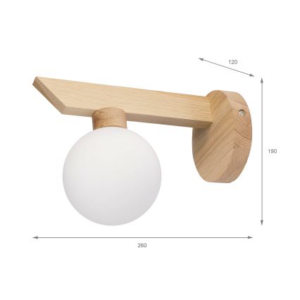 Wandleuchte ANTONIO 1xG9/5W/230V Eiche/Weiß