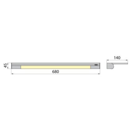 Wandleuchte mit Ablage APERA T5 G5/13W/230V 68 cm