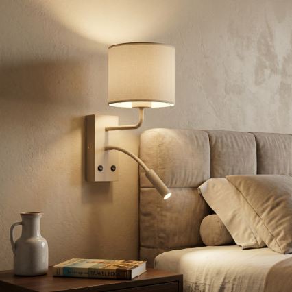 Wandleuchte ARDEN 1xE27/15W/230V + 1xG9/8W beige