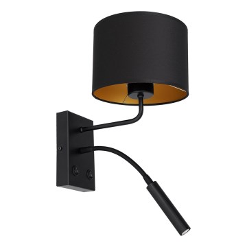Wandleuchte ARDEN 1xE27/60W/230V + 1xG9/8W schwarz/golden