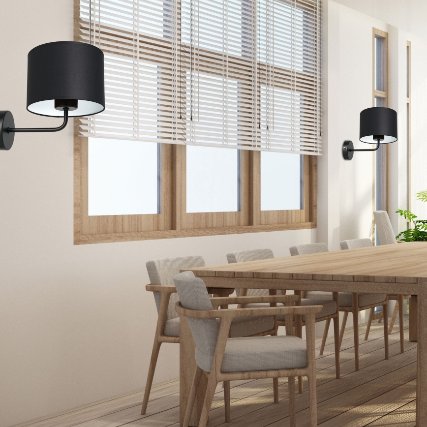 Wandleuchte ARDEN 1xE27/60W/230V schwarz/weiß