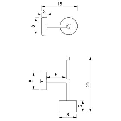 Wandleuchte ARENA 1xGX53/11W/230V weiß/glänzendes Chrom