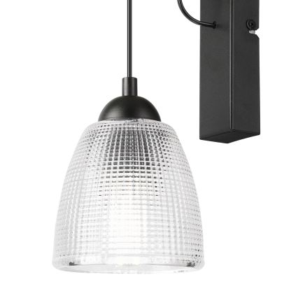 Wandleuchte LEANDRA 1xE27/15W/230V Eiche/Schwarz