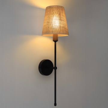 Wandleuchte MADELA 1xE14/40W/230V Jute/Schwarz