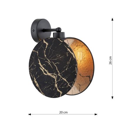 Wandleuchte MOTIF 1xE27/15W/230V schwarz/golden