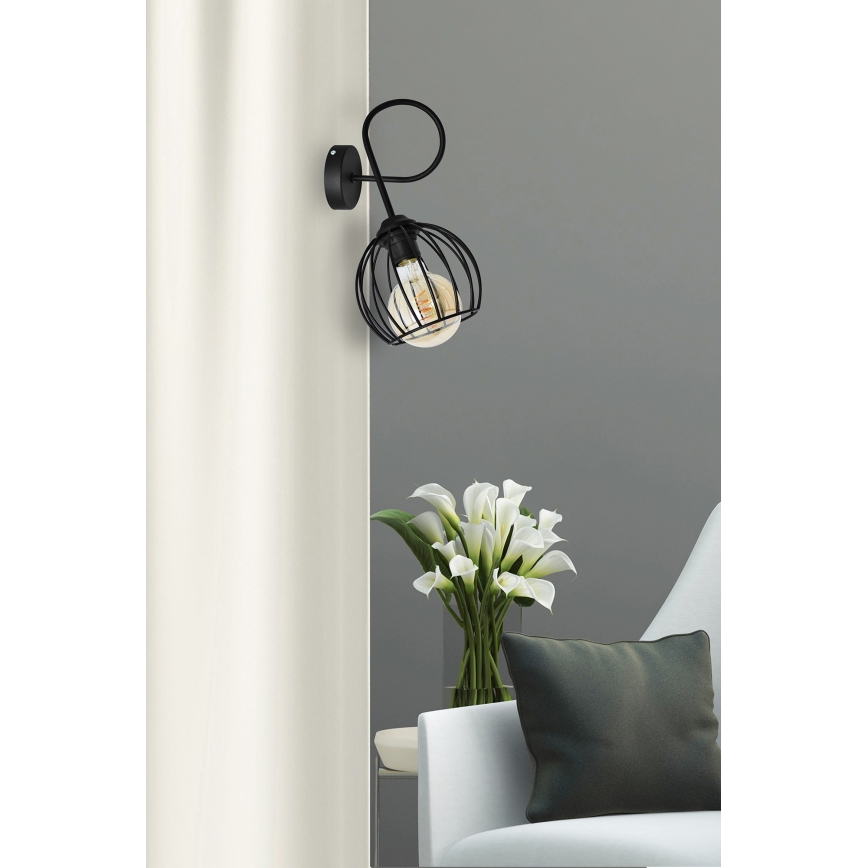 Wandleuchte OXFORD 1xE27/15W/230V schwarz