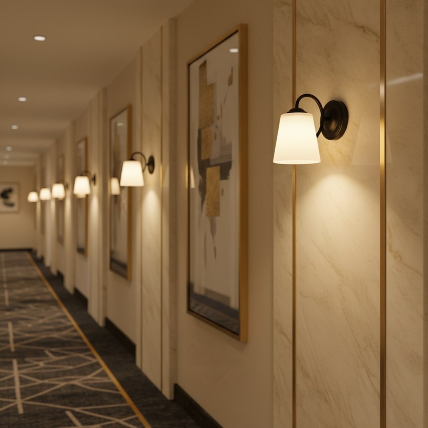 Wandleuchte PAFOS 1xE27/15W/230V schwarz