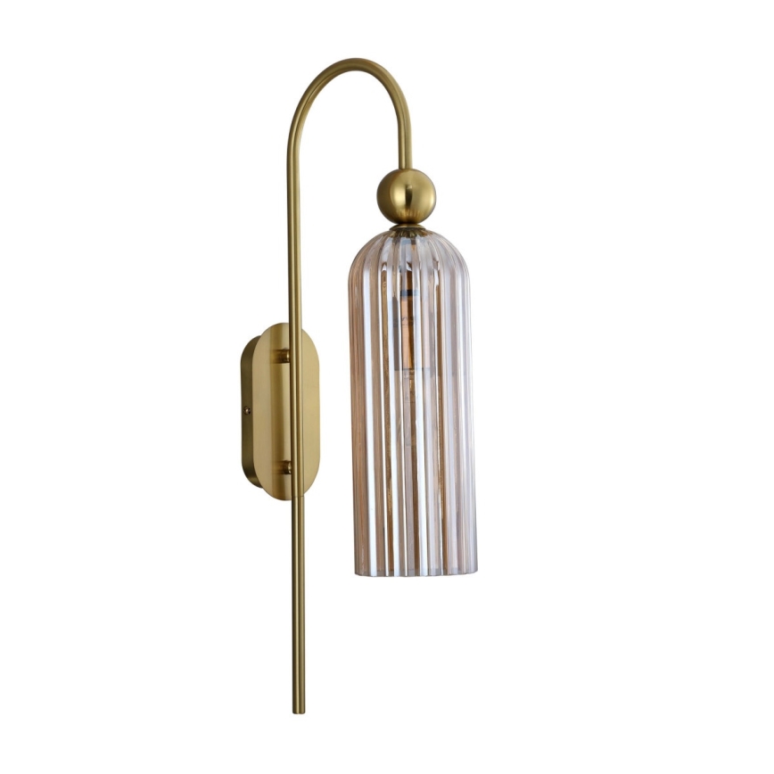 Wandleuchte PIEGA 1xE14/40W/230V Messing/rauchbeige