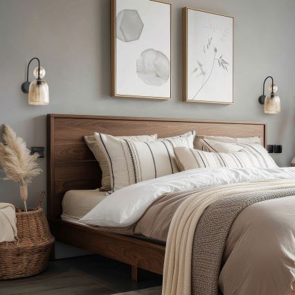 Wandleuchte SOPHIA 1xE14/10W/230V schwarz/rauchiges Beige