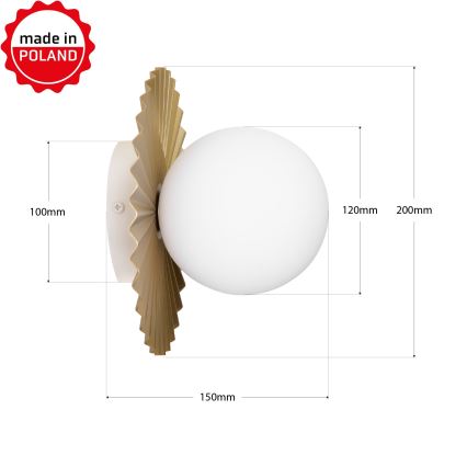 Wandleuchte SUNPLISS 1xG9/10W/230V Ø 20 cm gold/creme