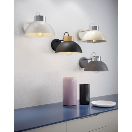 Wandleuchte TEDI 1xE27/60W/230V beige/glänzendes Chrom