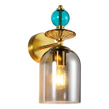Wandleuchte TROPEA 1xE27/15W/230V goldfarben/blau/rauchbeige/grau