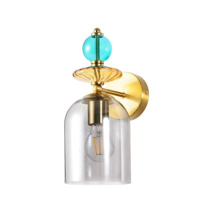 Wandleuchte TROPEA 1xE27/15W/230V goldfarben/blau/rauchbeige/grau