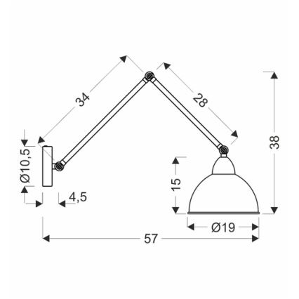 Wandleuchte TRUCK 1xE27/40W/230V gold/schwarz