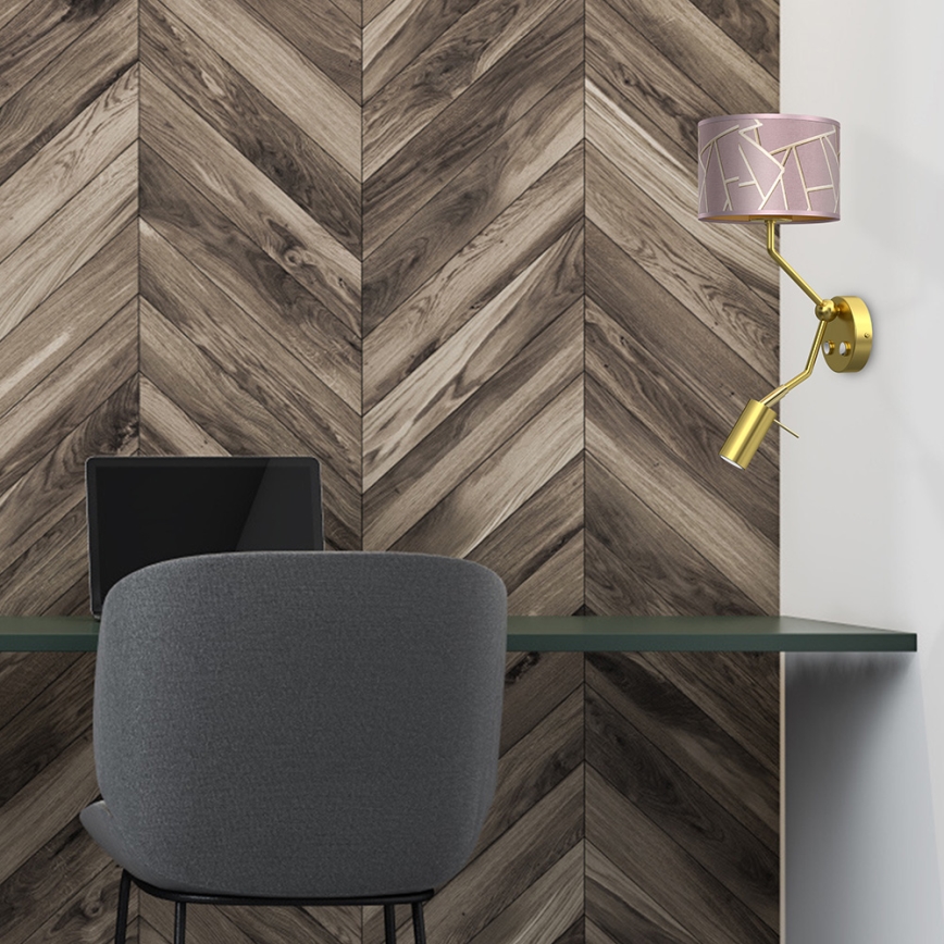 Wandleuchte ZIGGY 1xE27/40W/230V + 1xGU10/MR11/7W rosa/gold