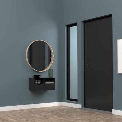 Wandmontierbarer Nachttisch BEKIM, schwarz