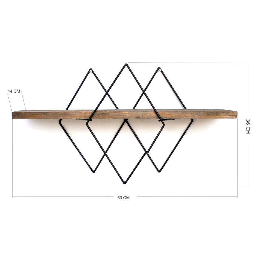 Wandregal 36x60 cm Fichte