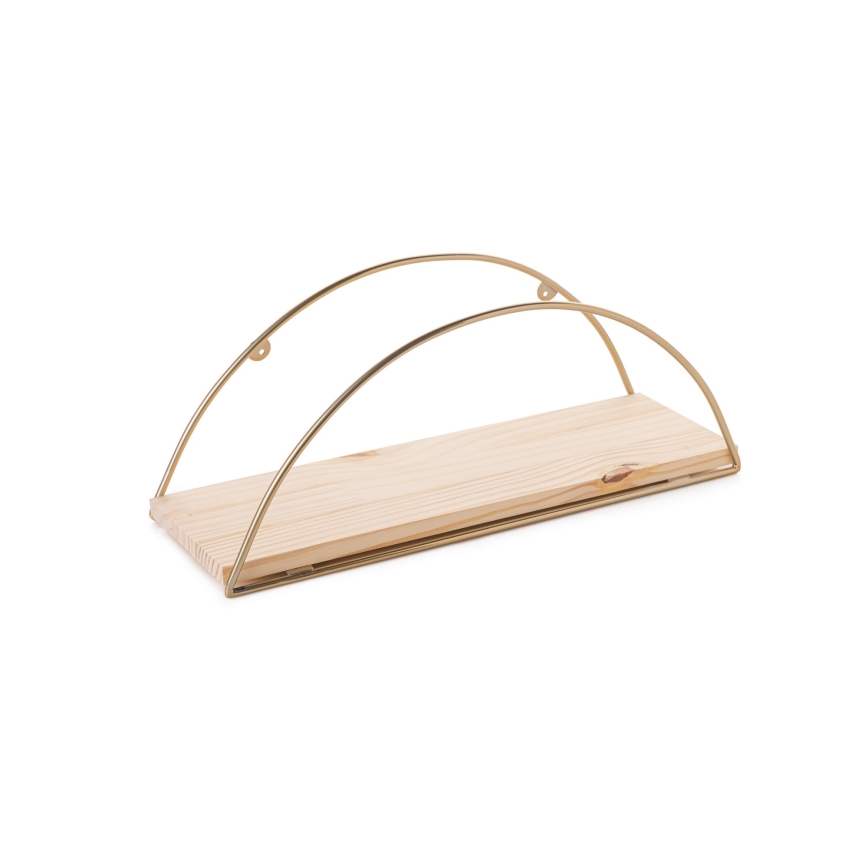 Wandregal 45x18 cm Eiche/golden