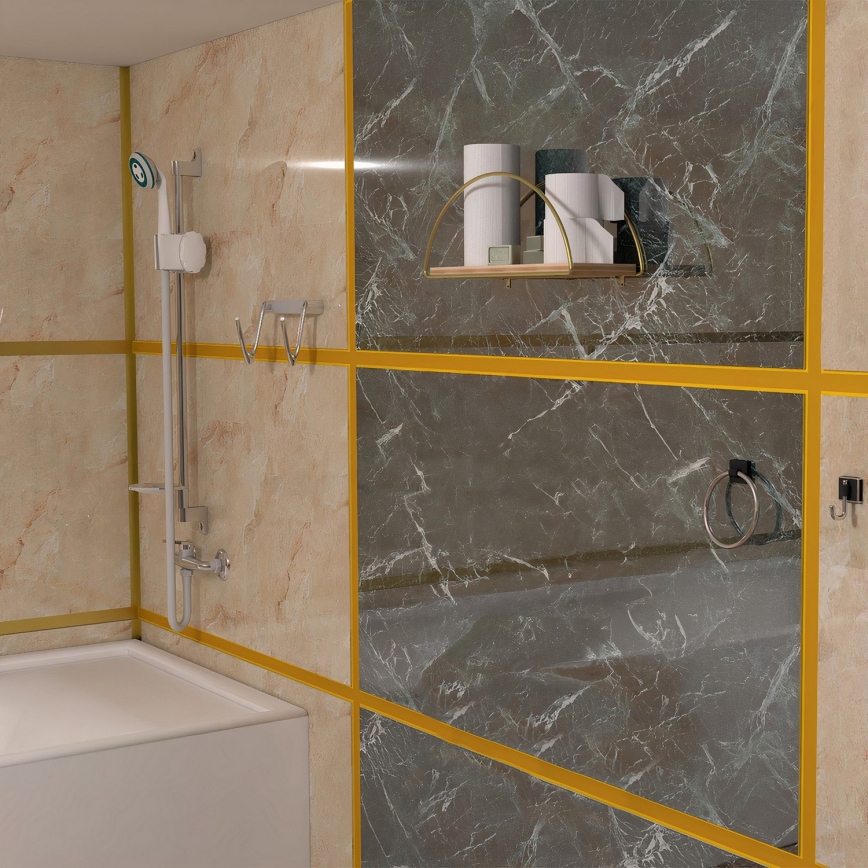 Wandregal 45x18 cm Eiche/golden