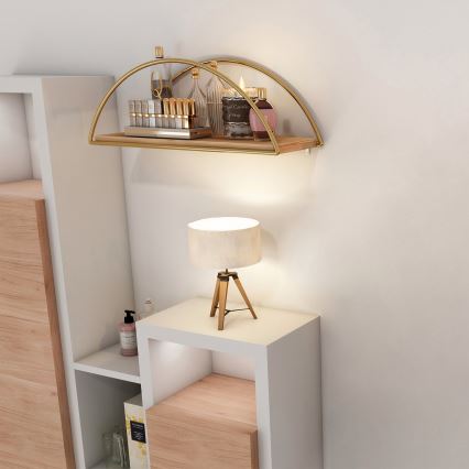Wandregal 45x18 cm Eiche/golden