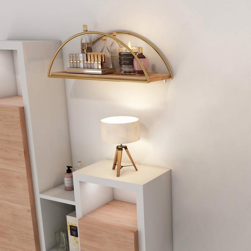 Wandregal 45x18 cm Eiche/golden