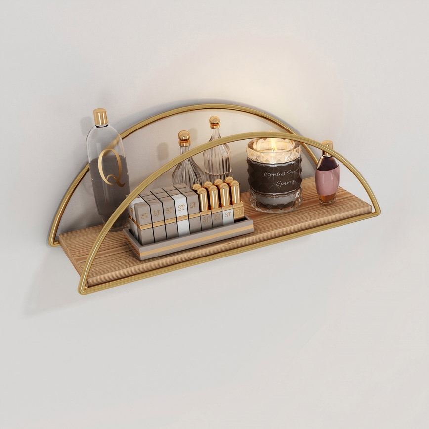 Wandregal 45x18 cm Eiche/golden