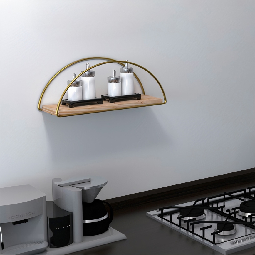 Wandregal 45x18 cm Eiche/golden