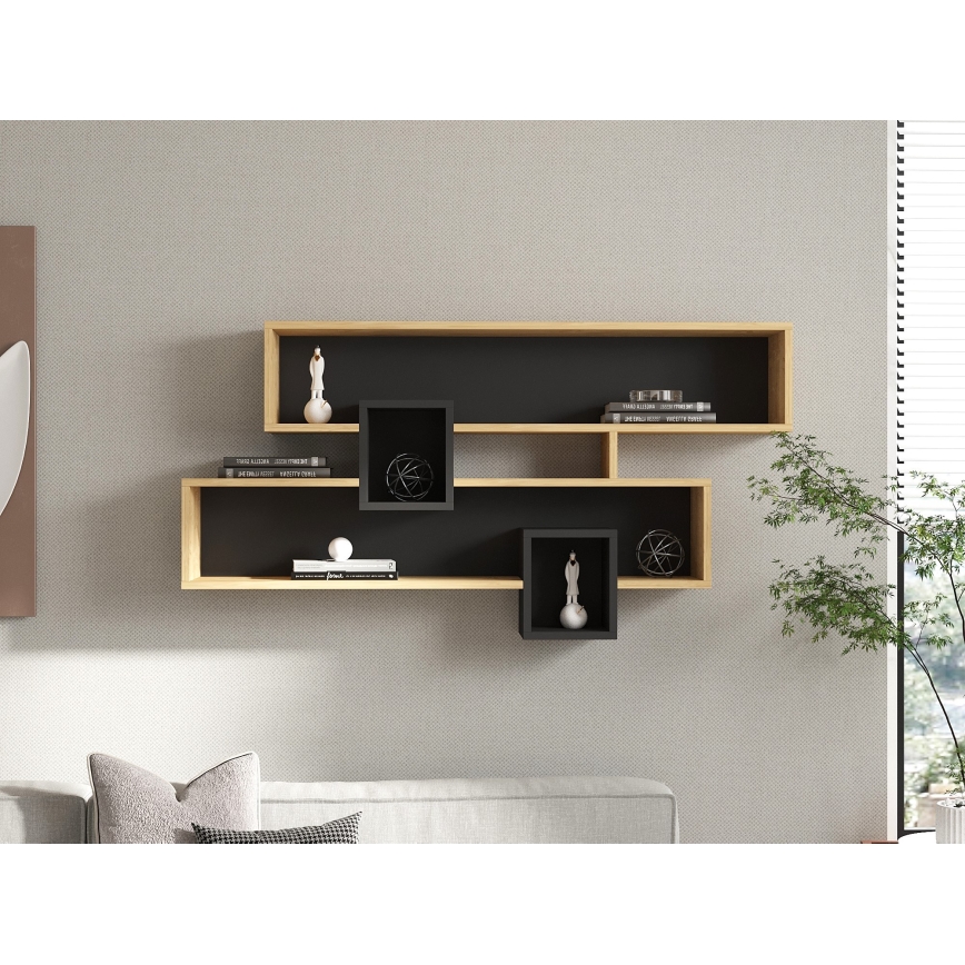 Wandregal KAREN 120x72,2 cm braun/anthrazit