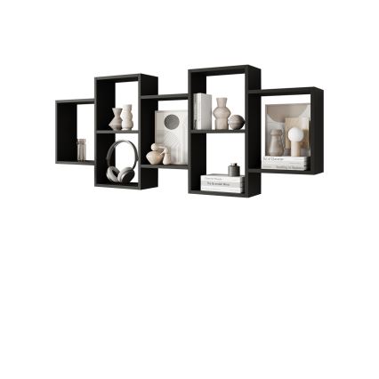 Wandregal TRIO 161 x 65 cm schwarz