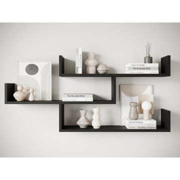 Wandregal TRIO 55x119 cm schwarz-graphit