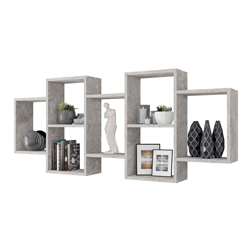 Wandregal TRIO 65x161 cm grau