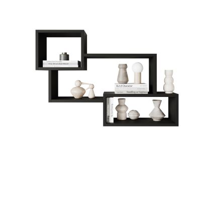 Wandregal TRIO 87 x 54 cm Schwarz-Graphit
