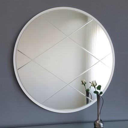 Wandspiegel d 60 cm weiß