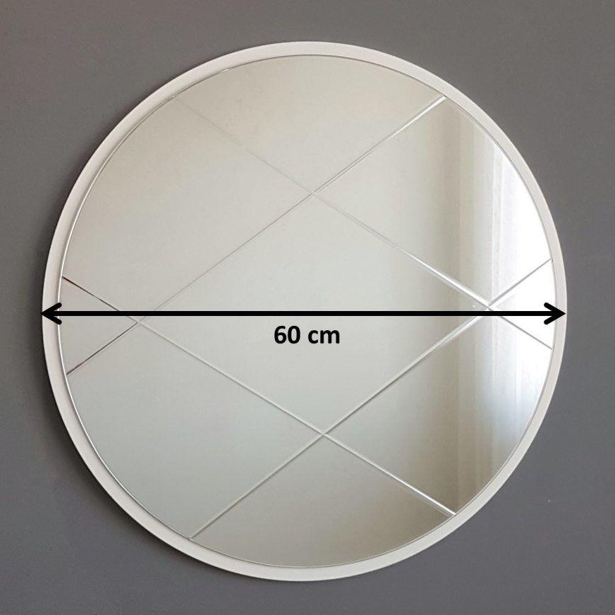 Wandspiegel d 60 cm weiß
