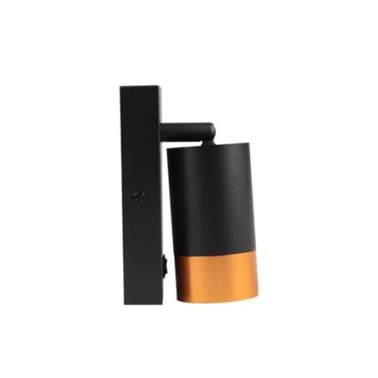 Wandstrahler 1xGU10/35W/230V schwarz/golden