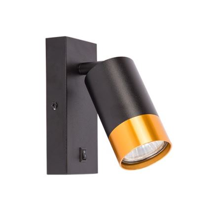 Wandstrahler 1xGU10/35W/230V schwarz/golden